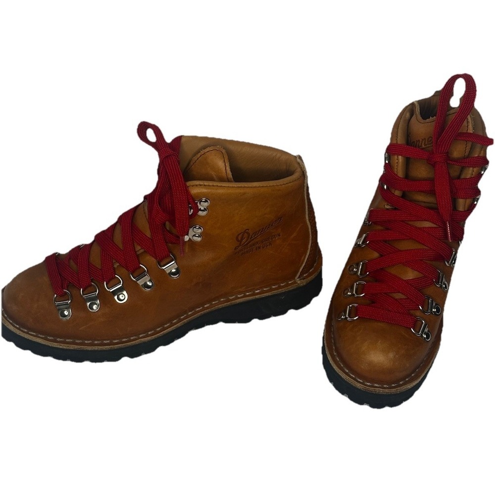 Danner Mountain LT Cascade 31521 Woman's Brown Leather Boots Size 7.5 Red Laces